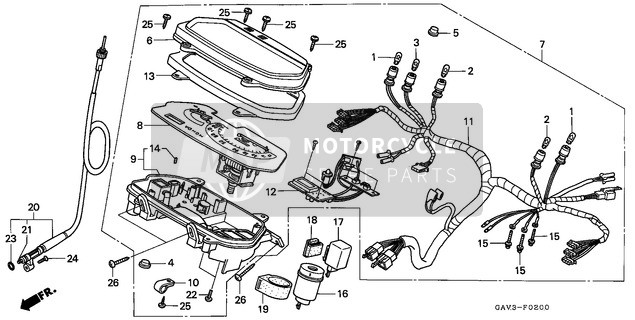 38301GE0711, Relais Compl., Knipperlic, Honda, 1